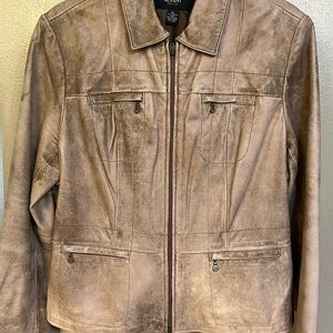 Alfani Petite Tan Leather Jacket
